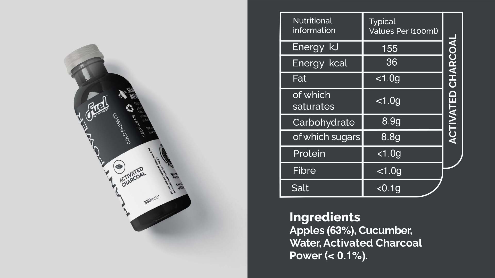 Activated Charcoal 330ml Juice